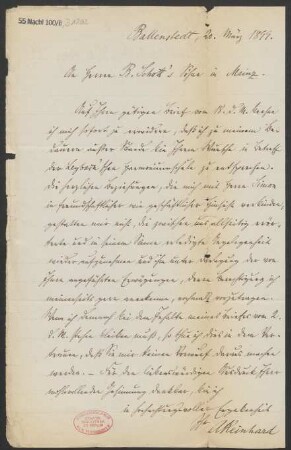 Brief an B. Schott's Söhne : 20.03.1899