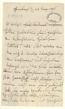 Eigenhändiger Brief mit Unterschrift