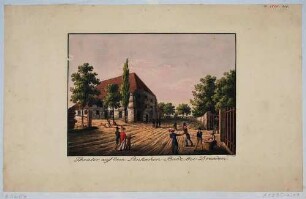 Das Theater im Linckeschen Bad, zwischen Bautzner Straße und Mündung der Prießnitz in Dresden (1776 gegründet, mit Mineralwasserbad, Theater 1858 für Ausflugsgasthof abgerissen)