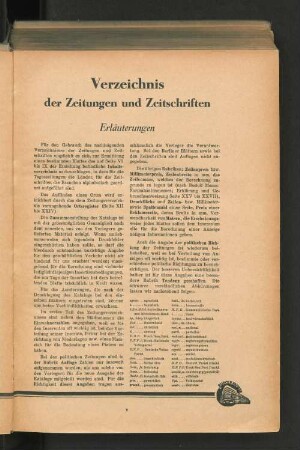 Verzeichnis der Zeitungen und Zeitschriften