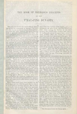 The book of religious precepts of the T'hae-ping dynasty