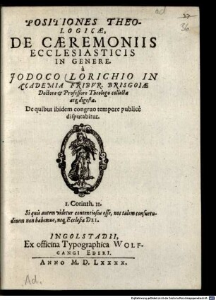 Positiones Theologicae De Caeremoniis Ecclesiasticis In Genere