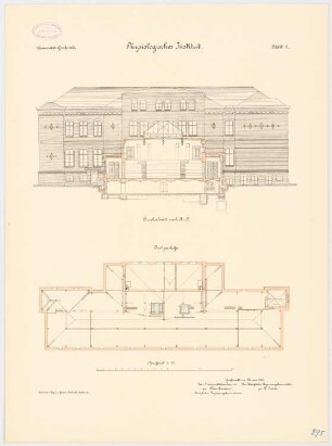 Universität Greifswald Physiologisches Institut: Grundriss Dachgeschoss, Querschnitt 1:100