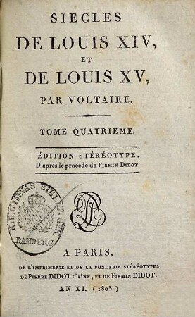 Siècles de Louis XIV et de Louis XV, 4