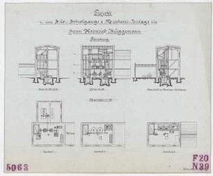 Technische Zeichnung : Projekt zu einer Silo-, Schrotgangs[-] und Mischerei-Anlage für Herrn Heinrich Brüggemann[,] Flensburg