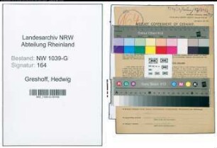 Entnazifizierung Hedwig Greshoff , geb. 05.03.1916 (Bueroangestellte)
