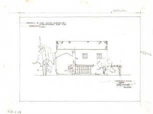 Gsaenger, Gustav; München - Obermenzing; Landhaus Dr. H. Dobner - Entwurf, Westseite (Ansicht)