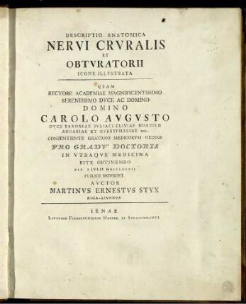 Descriptio Anatomica Nervi Cruralis Et Obturatorii Icone Illustrata