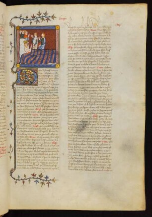 Miniatur: Abraham und Sara vor dem Pharao