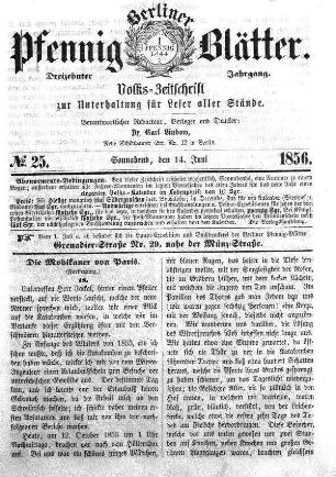 No. 25, Sonnabend, den 14. Juni