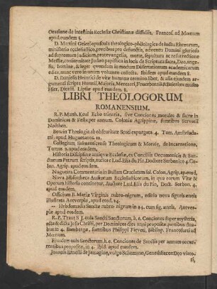 Libri Theologorum Romanensium.