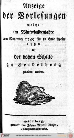 Wintersemester 1789/1790