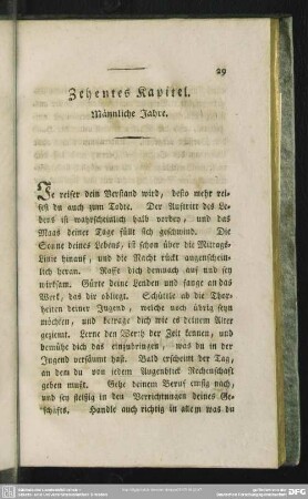 Zehentes Kapitel. Männliche Jahre