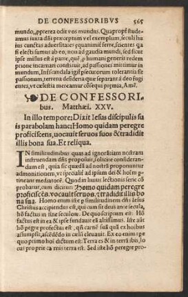 De Confessoribus.