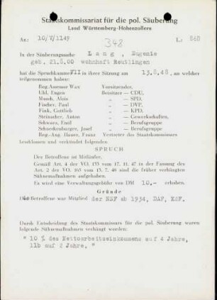 Lang, Eugenie