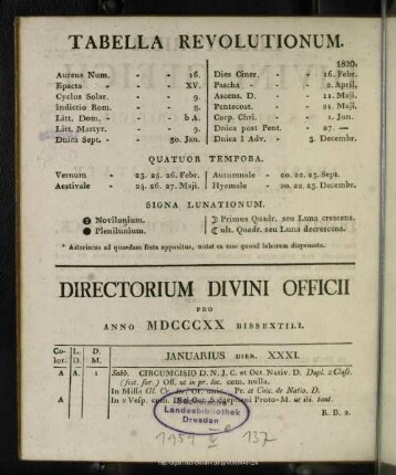 Tabella Revolutionum