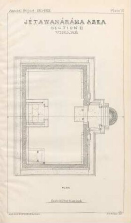 Plate VI. Jétawanáráma Area. Section II. Viháré. Plan