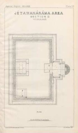 Plate VI. Jétawanáráma Area. Section II. Viháré. Plan