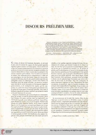 Discours préliminaire