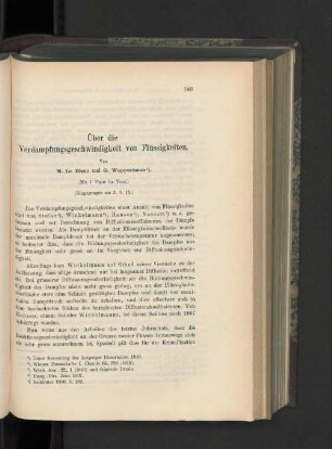 Über die Verdampfungsgeschwindigkeit von Flüssigkeiten.