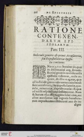 Pars III: Iudicialis generis: & primo Accusatorias, seu Expostulatorias Epistolas continens