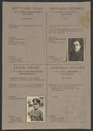 Ehrenbuch für die Gefallenen und Vermissten des Zweiten Weltkriegs; Fotos, Lebensdaten (Blatt 101-150, März bis Juni)