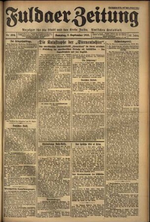 Ausgabe vom Samstag, den 05. September 1925.