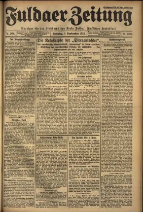 Ausgabe vom Samstag, den 05. September 1925.