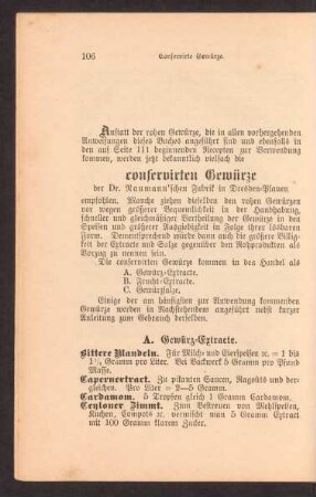 A. Gewürz-Extracte.