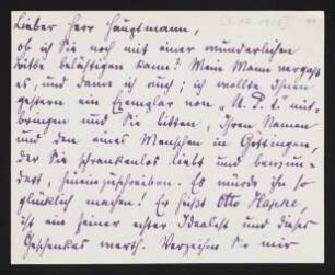 Brief von Lou Andreas-Salomé an Gerhart Hauptmann