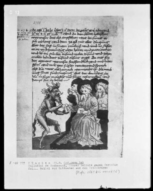 Jacobus Palladini de Anacharano, Prozeß des Teufels Belial mit Christus — Belial vor Gottvater und den Patriarchen
