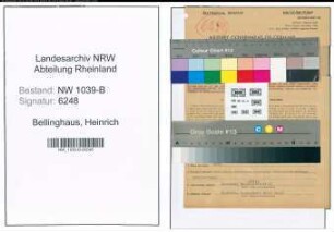 Entnazifizierung Heinrich Bellinghaus , geb. 15.09.1892 (Rendant)