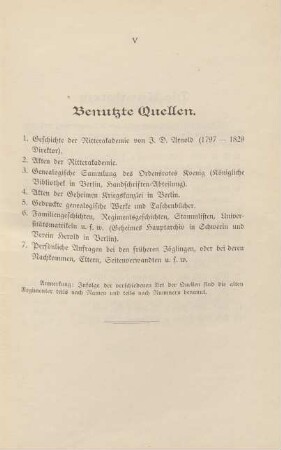 Benutzte Quellen
