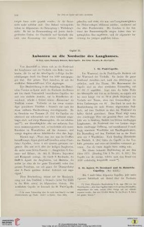 Capitel IX: Anbauten an die Nordseite des Langhauses