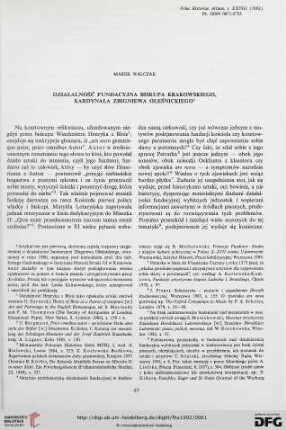 28: Działalność fundacyjna biskupa krakowskiego, kardynała Zbigniewa Oleśnickiego