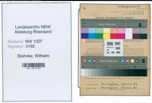 Entnazifizierung Wilhelm Stahnke , geb. 18.03.1902 (Mueller)