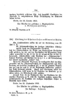 Stellung der Schulvorsteher an Elementarschulen : [IV. Elementarschulwesen]