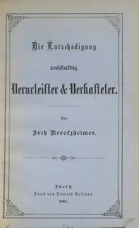 Die Entschädigung unschuldig Verurteilter und Verhafteter