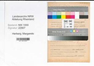 Entnazifizierung Margarete Herberg, geb. 21.05.1894 (Lehrerin)