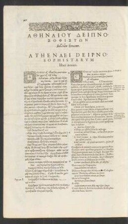 Athenaei Deipnosophistarum liber nonus.