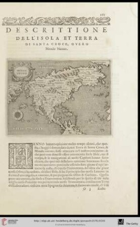 Descrittione dell‘ Isola et Terra di Santa Croce, overo Mondo Nuouo