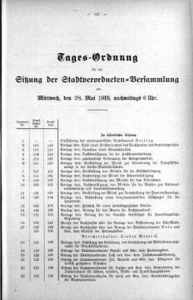 Tages-Ordnung No. 10. (112-136), 28. Mai 1919