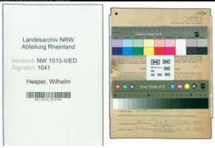 Entnazifizierung Wilhelm Hesper , geb. 22.01.1906 (Handelslehrer)
