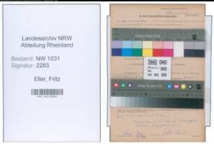 Entnazifizierung Fritz Eller , geb. 26.09.1889 (Polizeibeamter)