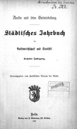 6.1872: Berlin und seine Entwickelung