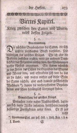 Viertes Kapitel. Krieg zwischen den Catten und Ubiern, nebst dessen Folgen.