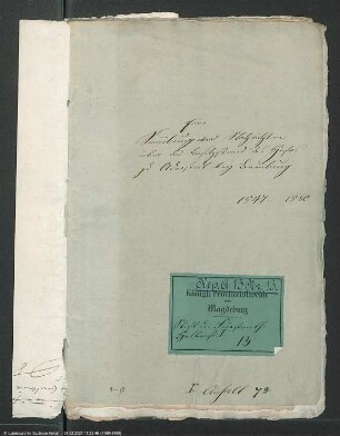 Sammlung von Nachrichten über den Besitzstand des Hofes zu Adersleben bei Bernburg