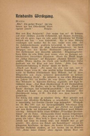 Reinhardts Werdegang