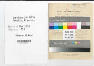 Entnazifizierung Hubert Kleene , geb. 25.06.1893 (Kaufmann)