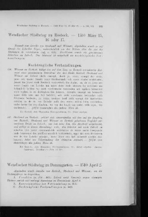 Wendischer Städtetag zu Dammgarten. - 1510 April 2.